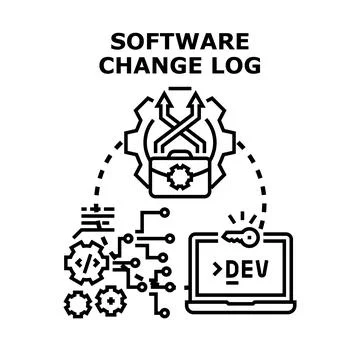 Software change log vector concept developing update process イラスト素材