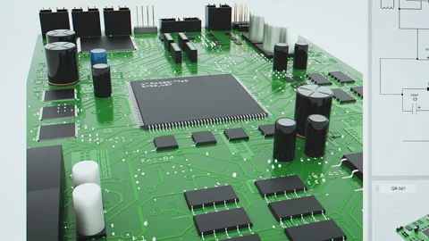 Software with Circuit Board Scheme Stock Footage 300990648