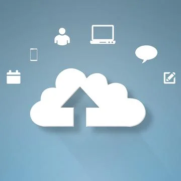 Software, cloud computing and network for connection with gadgets for data イラスト素材