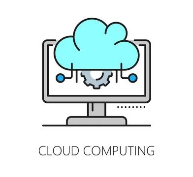 Software cloud computing program code line icon Illustration