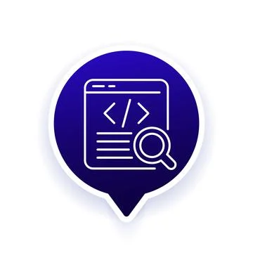 Software code audit line icon design Stock Illustration