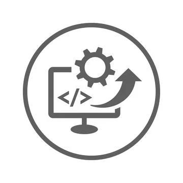 Software, code, coding, html icon. Gray vector graphics. Stock Illustration