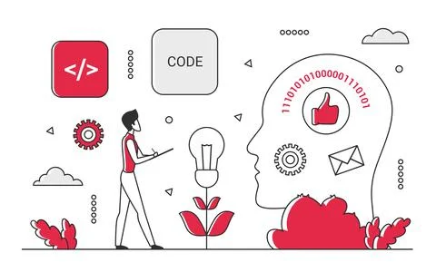 Software code development Stock Illustration