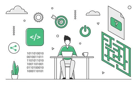 Software code development Stock Illustration