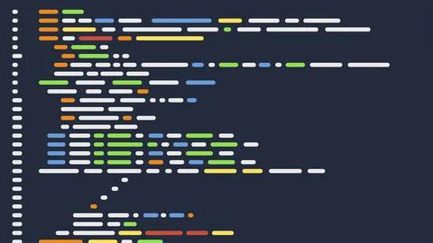 Software code lines in colorful simple design Stock Illustration