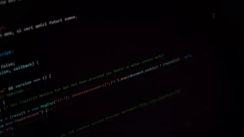 Software code program showing numbers of the html css algorithm Stock Footage 168274956