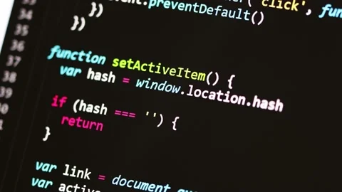 Software code scroll with glitch and digital artifacts. Software corruption and  Stock Footage 165899289