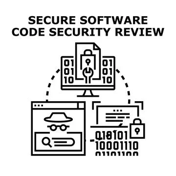 Software code security review process for cybersecurity 스톡 일러스트