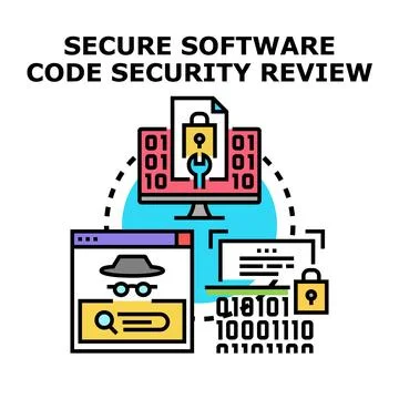 Software code security review process for cybersecurity イラスト素材