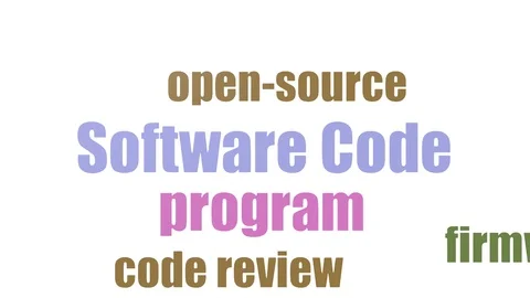 Software Code Word Cloud Animated Isolated On White Stock Footage 103658881