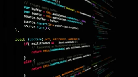 Software codes sliding on the screen Vídeo Stock 138991467