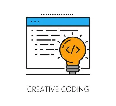 Software coding creative program code line icon Ilustración de archivo