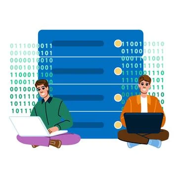 Software coding database vector Stock Illustration