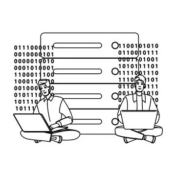 Software coding database vector Illustrazione stock