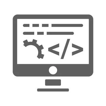 Software, coding, development icon. gray vector graphics. 스톡 일러스트