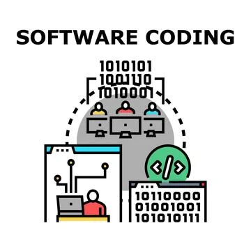 Software coding development process and digital engineering イラスト素材