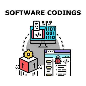 Software coding development process debugging programming 스톡 일러스트