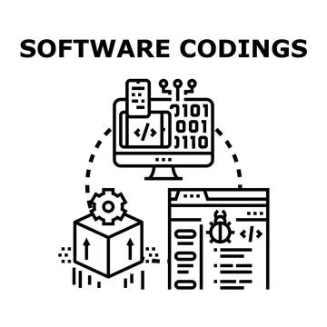 Software coding development process debugging programming Illustration