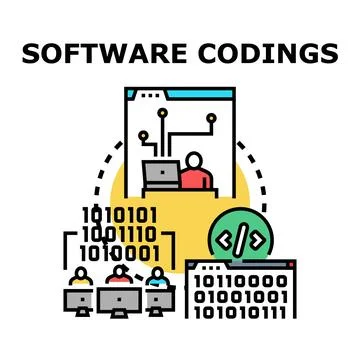Software coding development process illustration 스톡 일러스트