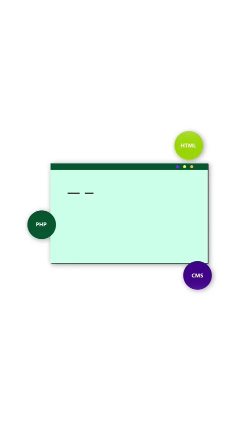 Software coding motion graphics. Vertical video HTML PHP CMS clean design. .. Vídeo Stock 341614292