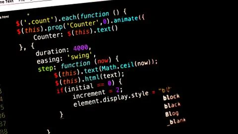 Software coding text stock images footage Stock Photos