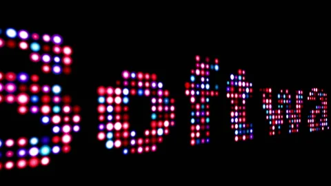 Software colorful led text dolly shot Stock Footage 143166797