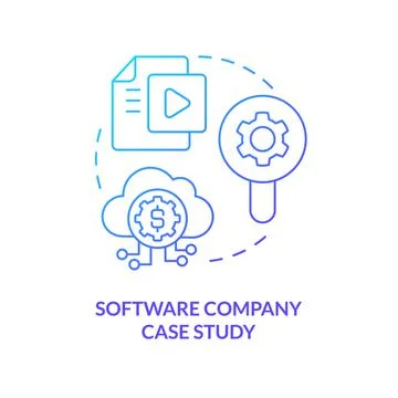 Software company case study blue gradient concept icon Stock-Illustration