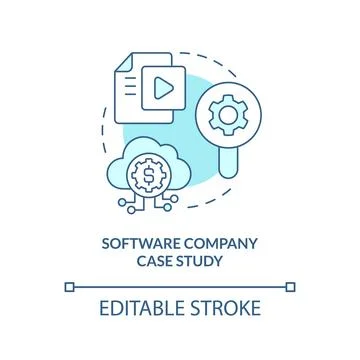 Software company case study turquoise concept icon 스톡 일러스트