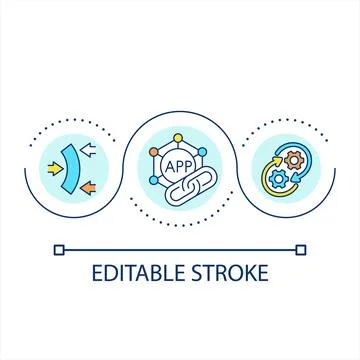 Software compatibility loop concept icon Illustrazione stock