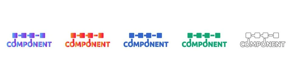 Software Component Structure Icons Stock Illustration