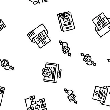 Software compute, engineer vector seamless pattern 스톡 일러스트