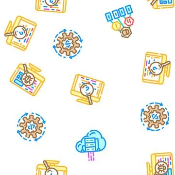 Software compute, engineer vector seamless pattern 스톡 일러스트