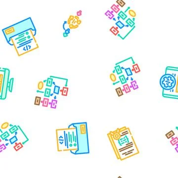 Software compute, engineer vector seamless pattern Stock-Illustration