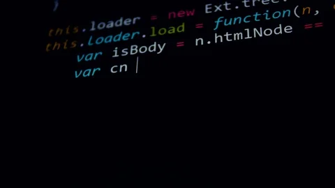 Software computer code on computer screen Stock Footage 75869206