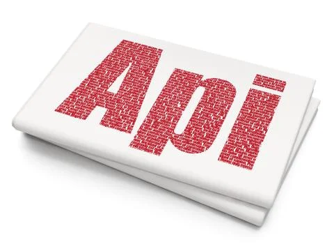 Software concept: Api on Blank Newspaper background 库存插图