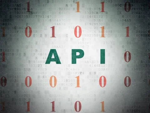 Software concept: Api on Digital Data Paper background Illustrazione stock