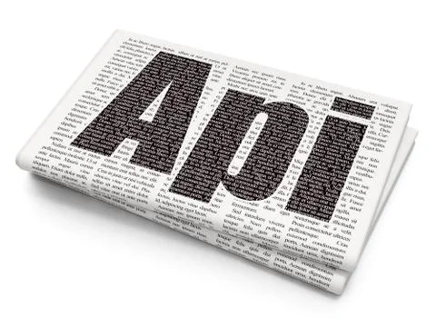 Software concept: Api on Newspaper background Stockillustratie