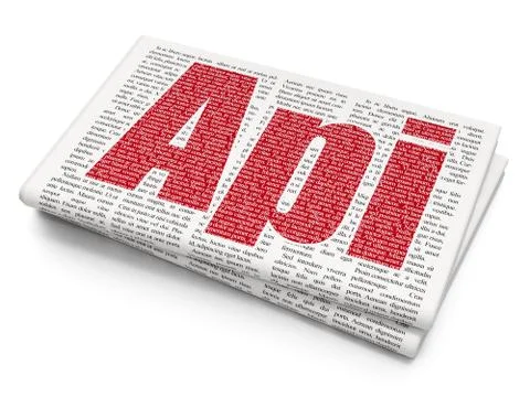Software concept: Api on Newspaper background Illustrazione stock