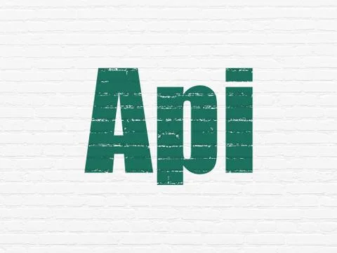 Software concept: Api on wall background 스톡 일러스트