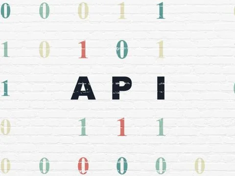 Software concept: Api on wall background Stockillustratie