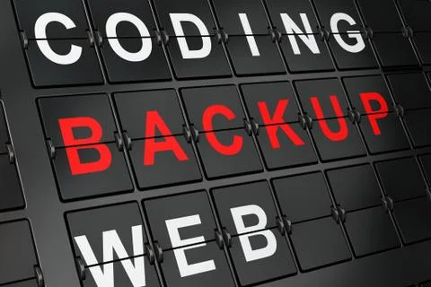 Software concept: Backup on airport board background 스톡 일러스트