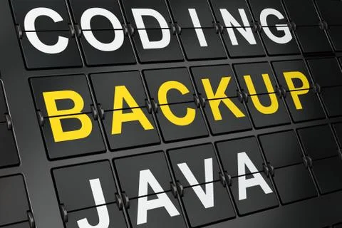 Software concept: Backup on airport board background Stock-Illustration