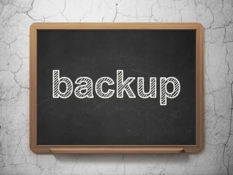 Software concept: Backup on chalkboard background 库存插图