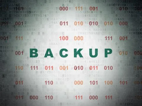 Software concept: Backup on Digital Data Paper background 스톡 일러스트