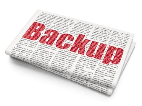 Software concept: Backup on Newspaper background Stock Illustration