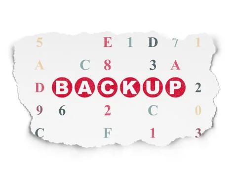 Software concept: Backup on Torn Paper background Stockillustratie