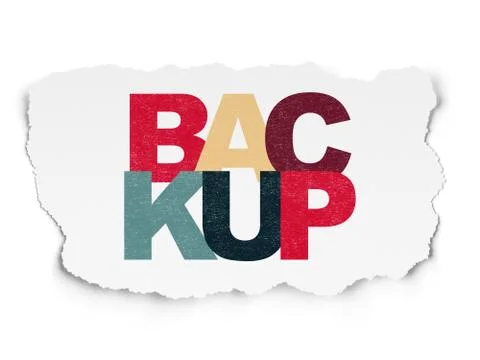 Software concept: Backup on Torn Paper background Stock Illustration