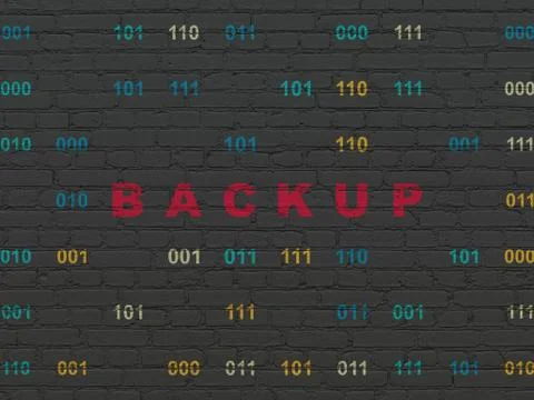 Software concept: Backup on wall background Illustrazione stock
