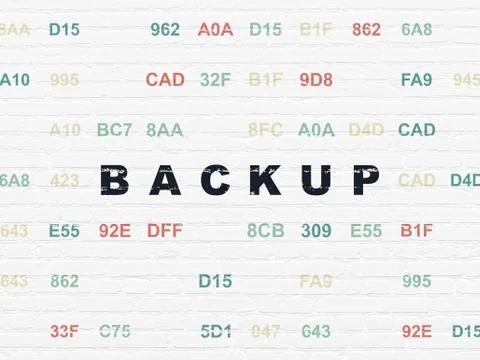 Software concept: Backup on wall background 스톡 일러스트