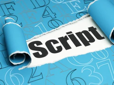 Software concept: black text Script under the piece of  torn paper イラスト素材